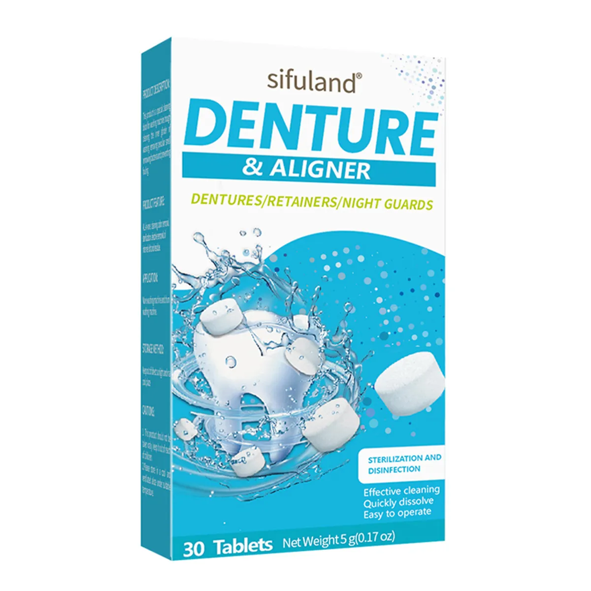Denture & Retainer Cleaning Tablets – Effervescent Cleaner for Orthodontic Appliances, Aligners, and Mouthguards – Removes Stains and Odors